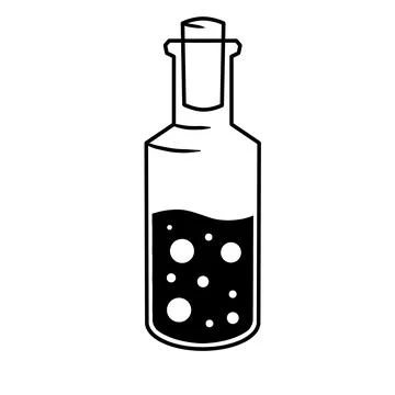 Magic bottle. Esoteric elixir poison Stock Illustration