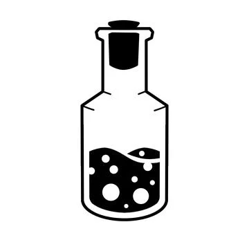 Magic bottle. Esoteric elixir poison. Stock Illustration