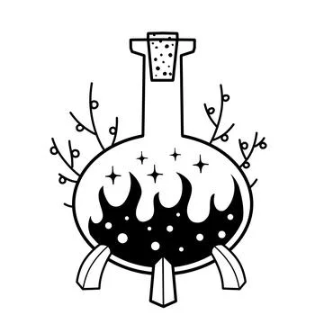 Magic bottle. Esoteric elixir poison Stock Illustration