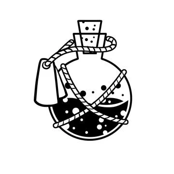 Magic bottle. Esoteric elixir poison Stock Illustration