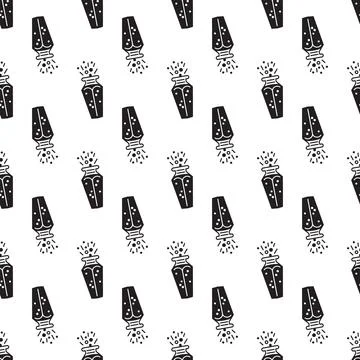Magic bottle potion pattern seamless vector Stock Illustration