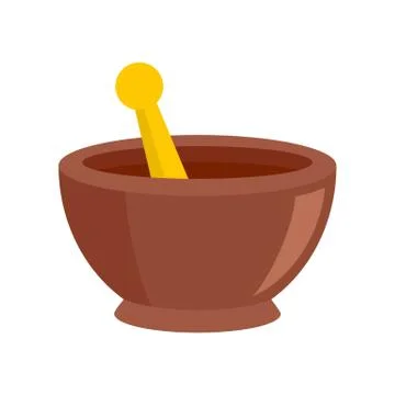 Magic bowl icon, flat style Illustrazione stock