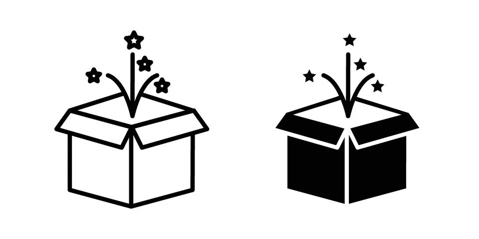 Magic box icon bundle for website design projects Stock Illustration