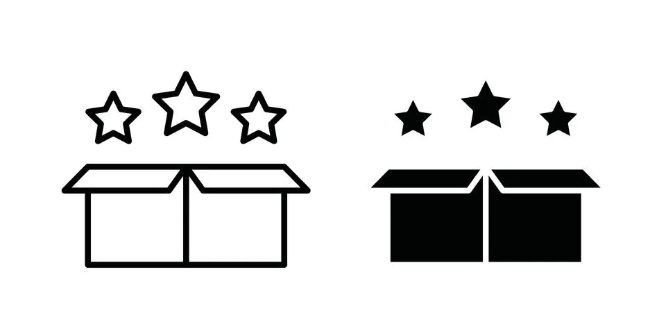 Magic box icon. Line Drawings and Silhouettes icons Stock Illustration