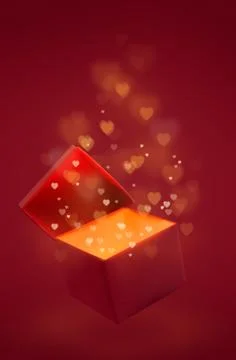 Magic box with love gift Stock Illustration