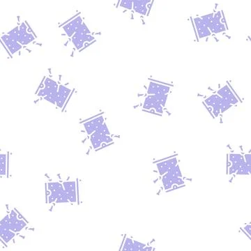 Magic box with swords glyph vector seamless pattern Illustrazione stock