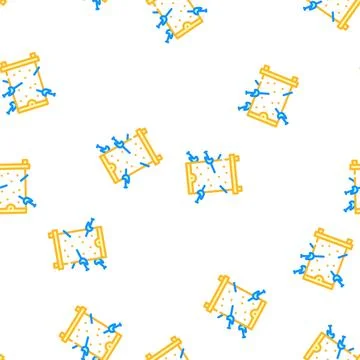 Magic box with swords vector seamless pattern Stock Illustration