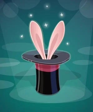 Magic cap and rabbits ear Stock Illustration