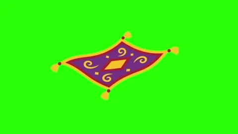 Magic carpet animated floating and waving Arabian rug in 4k green screen ba.. Stock Footage 342540013