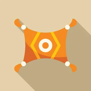 Magic carpet flying on beige background with long shadow イラスト素材