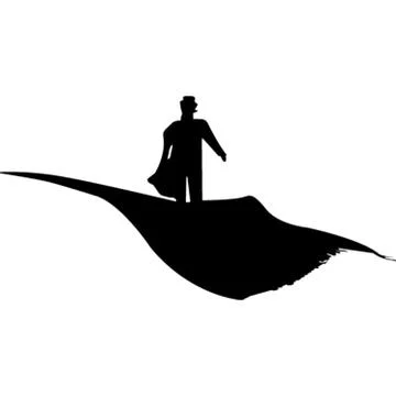 Magic carpet flying Stock Illustration