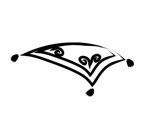 Magic carpet flying on a white background. Stock Illustration