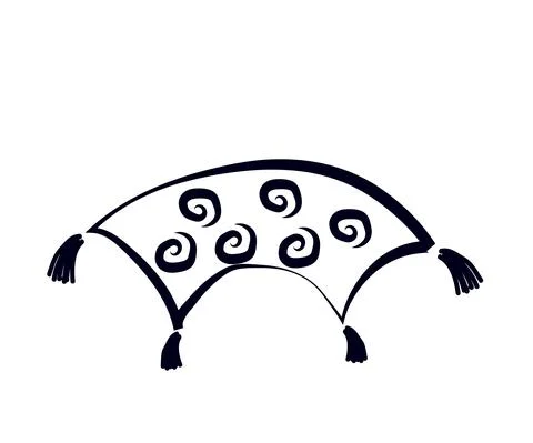 Magic carpet flying on a white background. Silhouette. Vector Stock Illustration