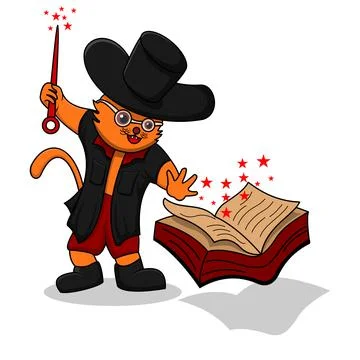 Magic cat illustration Stock Illustration