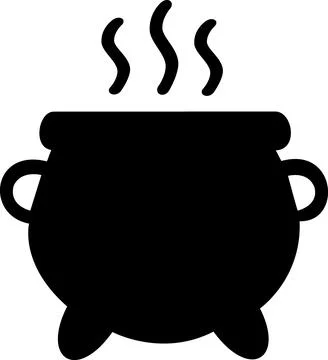 Magic cauldron with boiling potion icon Stockillustratie