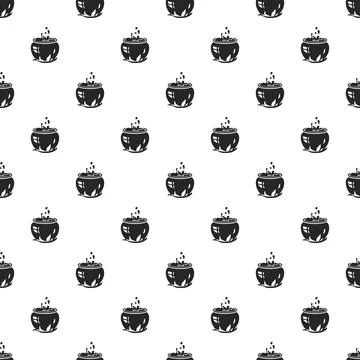 Magic cauldron pattern seamless Illustrazione stock
