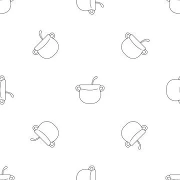 Magic cauldron pattern seamless vector Stock Illustration