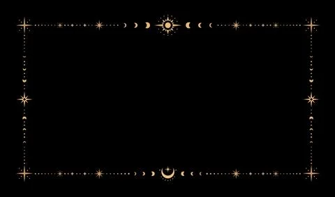 Magic celestial frame vector mystical empty border 스톡 일러스트