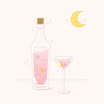 Magic champagne drink Stock Illustration