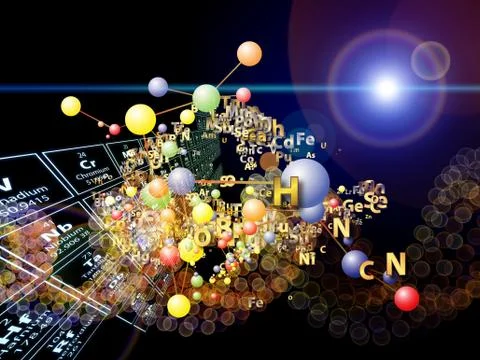 Magic of Chemical Elements 스톡 일러스트