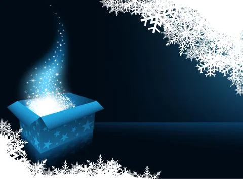 Magic Christmas Gift Box Stock Illustration