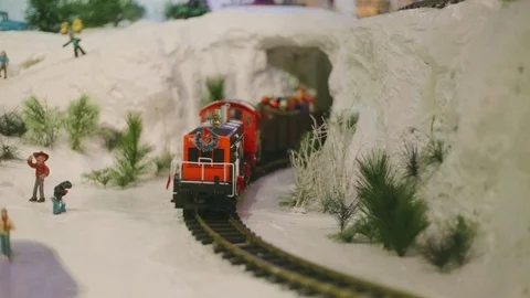 Magic of Christmas Model Train - Butchart Gardens Stock Footage 71020320
