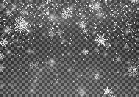 Magic Christmas snow. Abstract Snowfall holiday background. Falling snowflake Stock Illustration