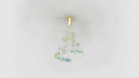 Magic christmas tree lights with alpha and looped for decoration or overlay Stock Footage 214846952