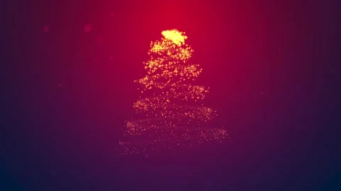 Magic Christmas tree with Merry Christmas type. Stock Footage 206406464