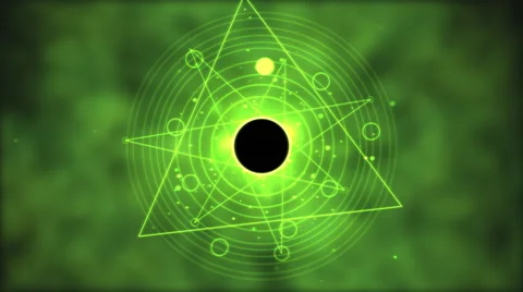 Magic circle, Geometric Background Animation - Loop Green Stock Footage 47855456