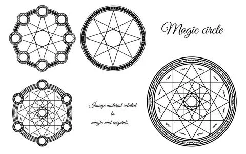 Magic circle. Image material related to magic and wizards. Stock Illustration