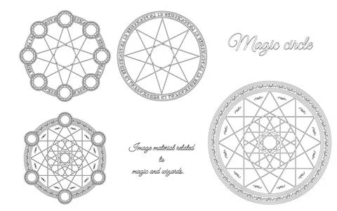 Magic circle. Image material related to magic and wizards. Stock Illustration