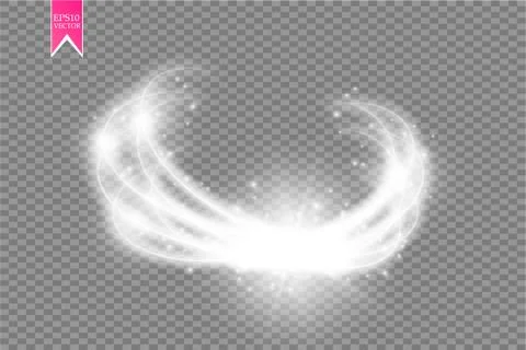 Magic circle isolated on transparent backgroun. Shine round light effect. Vector Stock Illustration