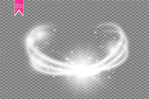 Magic circle isolated on transparent backgroun. Shine round light effect. Vector Stock Illustration