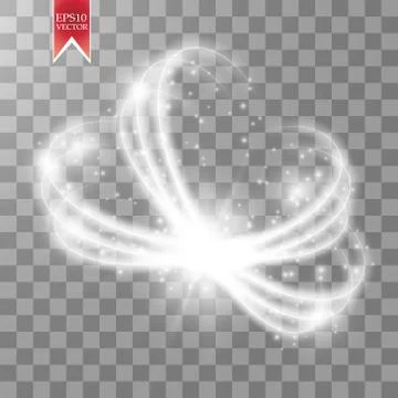 Magic circle isolated on transparent backgroun. Shine round light effect. Vector Stock Illustration