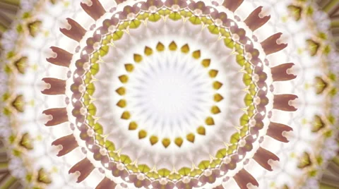 Magic circle kaleidoscopic pattern in spring colors. Stock Footage 42830981