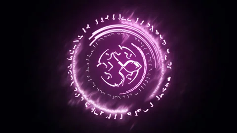 Magic circle. magic spell. Purple Magic Circle. Magic summoning spell circle Stock Footage 162361299