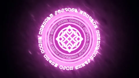Magic circle. magic spell. Purple Magic Circle. Magic summoning spell circle Stock Footage 162370000