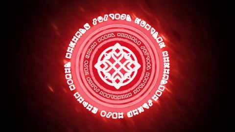 Magic circle. magic spell. Red Magic Circle. Magic summoning spell circle. Video Stock Footage 162360862