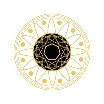 Magic circle symbol for sacred geometry design Stock Illustration