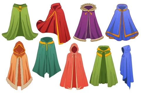 Magic Cloaks Set Elements Stock Illustration