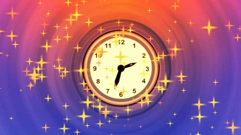 Magic clock in timelips on a fantastic background Stock Footage 195975469