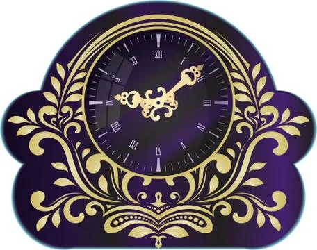 Magic clock in vintage style vectorized 스톡 일러스트