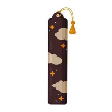 Magic Cloud and Star Bookmark Flat Illustration Stock Illustration