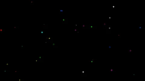 Magic color stars motion graphics with dark background Stock Footage 123815286