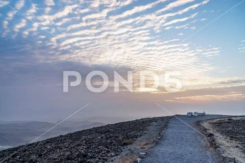 Magic colorful sunrise in holy land judean desert in Israel Stock Photos