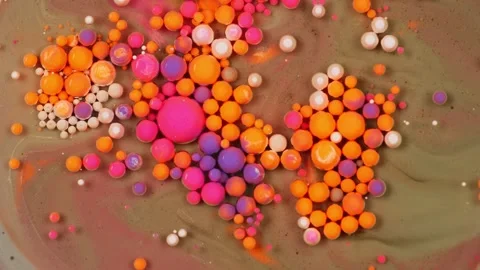 The magic of colors. Multicolored bubbles and oil in an artistic experiment. Stock Footage 281246952