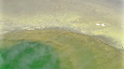 Magic colours of boiling geothermal lake Artist's Palate Stock Footage 45647785