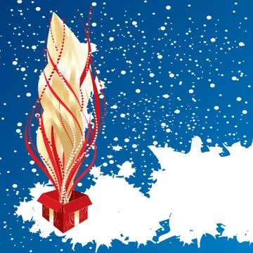 Magic coming out from gift box, vector illustration Stock Illustration