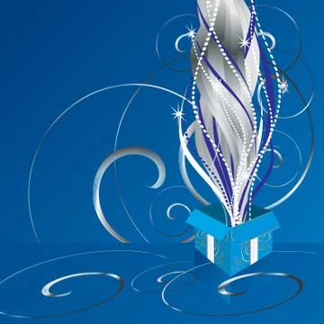 Magic coming out from gift box, vector illustration Stock Illustration